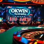 Experience the excitement of gambling at OKWIN's luxurious casino with vibrant games and engaging players.