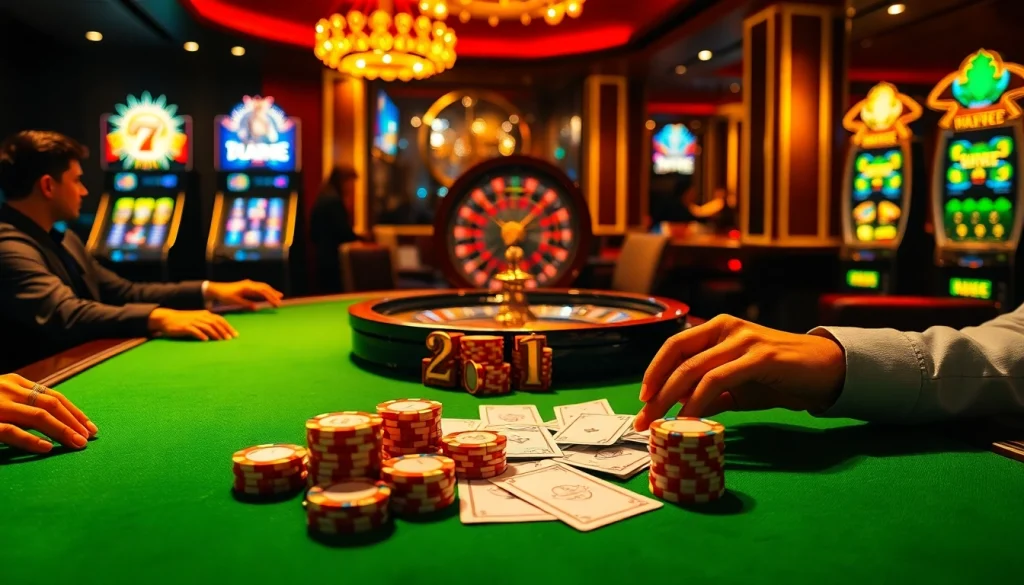 Exciting gambling action at a nhà cái zbet poker table with chips and high-stakes betting slips.