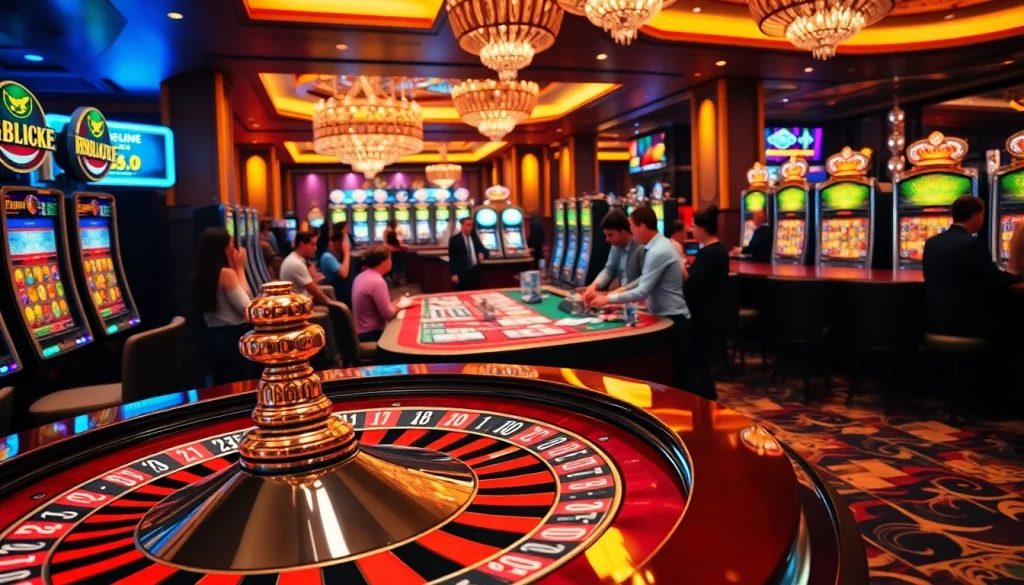 Experience the gojekpot thrill with vibrant casino atmosphere and engaging slot machines.