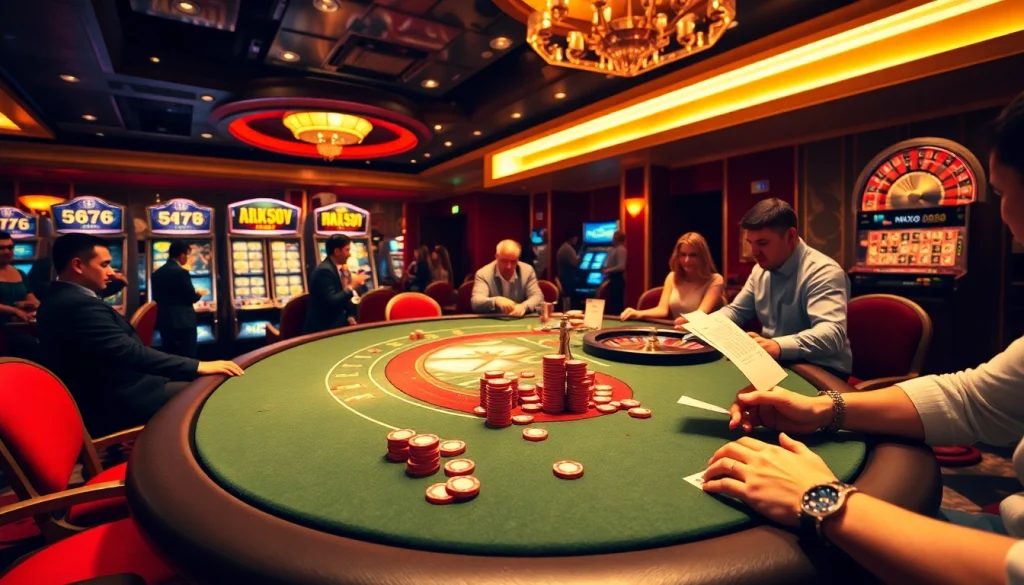 Experience thrilling gameplay at MK8.COM with vibrant casino tables and players enjoying poker.