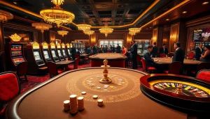 Experience excitement in the Hit club with vibrant poker tables and glowing slot machines.