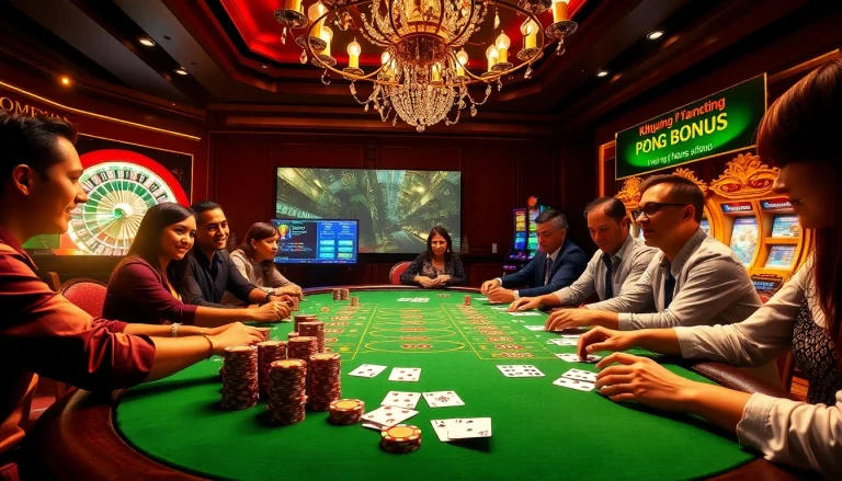 Engage with exciting khuyến mãi okfun offers at a luxurious casino table showcasing vibrant colors and thrilling gameplay.